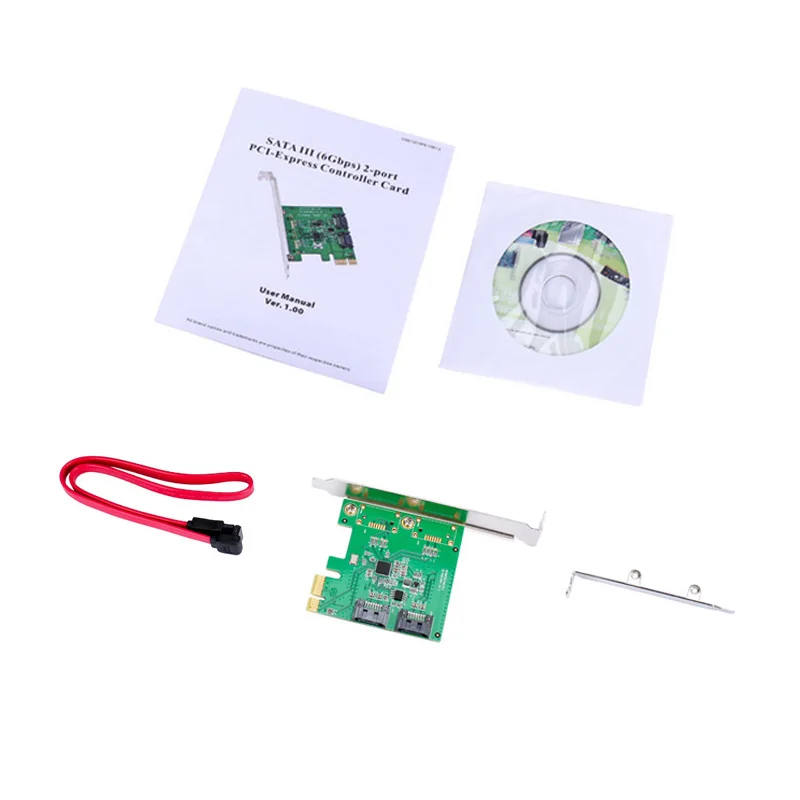 QINDIAN PCI Express PCIE PCI-E карта SATA контроллер SATA 2-Порты и разъёмы SATA 3 PCIe 2,0x1 карточная игра низкий кронштейн ASMedia ASM1061 чип