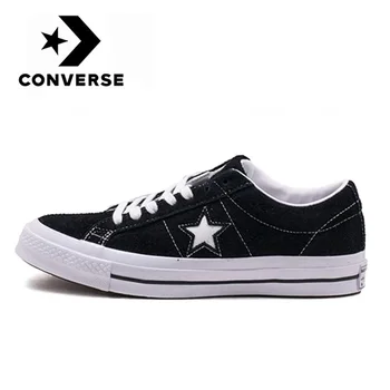 

Original Converse One Star Ox Low Suede Black White men and women unisex classic Skateboarding sneakers daily flat canvas Shoes