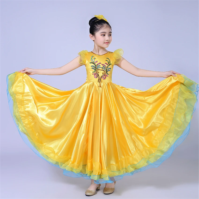 Испанское платье девушки танцевальные костюмы фламенко коррида Цыганская юбка женщина большой танец хор сценическое представление одежда платья