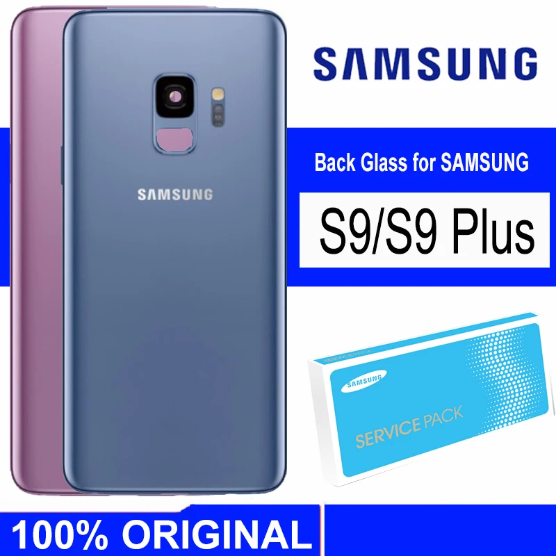 Оригинальное заднее стекло SAMSUNG Galaxy S9 Plus Задняя крышка батареи задняя дверь