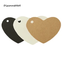 6,5*5 см 50 шт./компл. сердце свадебные приглашения карты Крафт-Бумага Ремесло сувениры украшения Хэллоуин Рождество День рождения поставки