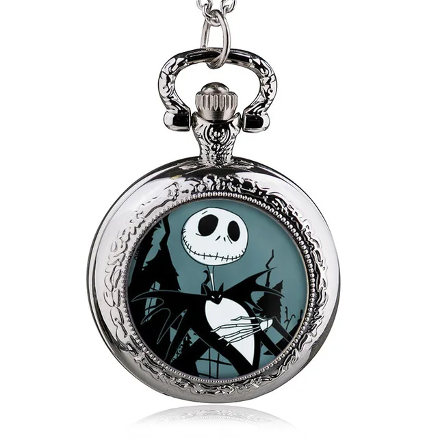 New-Retro-Bronze-Green-The-Nightmare-Before-Christmas-Pocket-Watch-With-Necklace-Steampunk-Pendant-Best-Gift