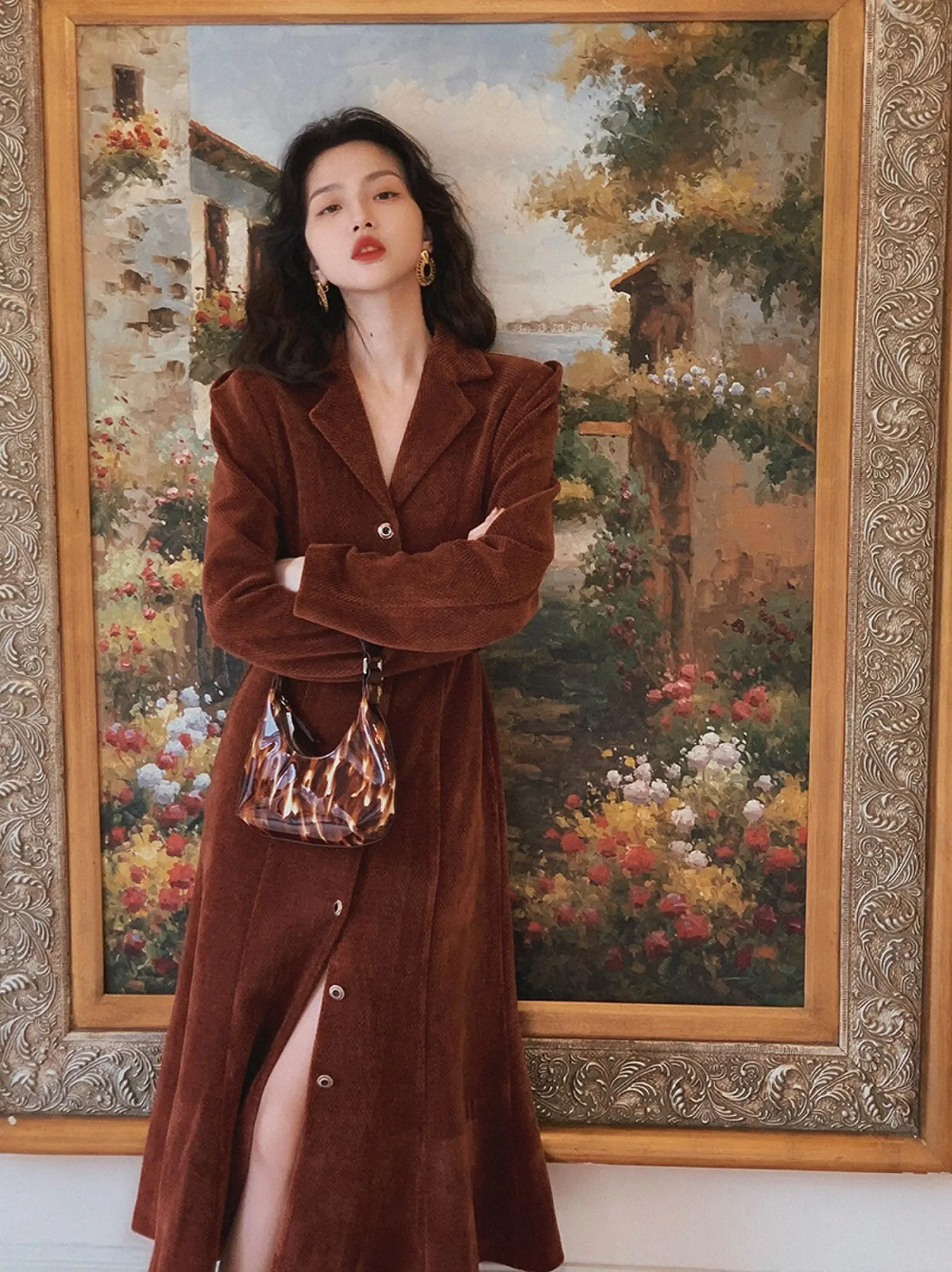 Port wine afternoon wind restoring ancient ways is the new winter snow Neil thickening dress waist knee-high fishtail skirt to s