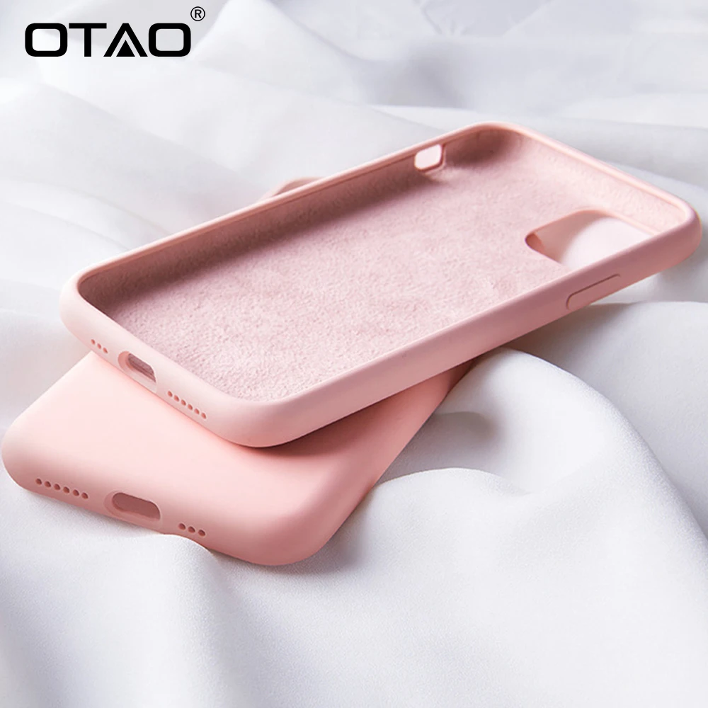 Силиконовый чехол OTAO для iPhone 11 Pro MAX 7 8 6 6S Plus тонкий мягкий XS XR X жидкий силиконовый