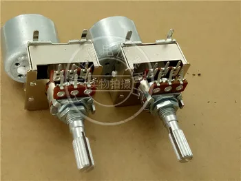 

1pcs 148 type dual potentiometer with motor B10K handle length 25MM flower 6 feet Lisheng 586 amplifier