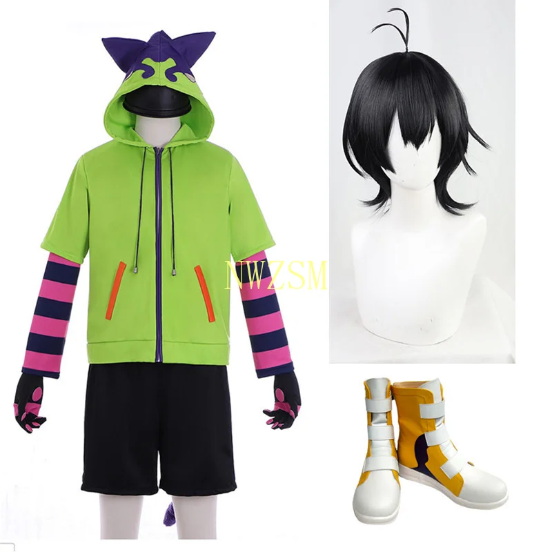 Anime cosplay Skate the infinity Miya Chinen Cosplay Costume Hooded Zipper Jacket wig shoes suit Party Halloween | Тематическая