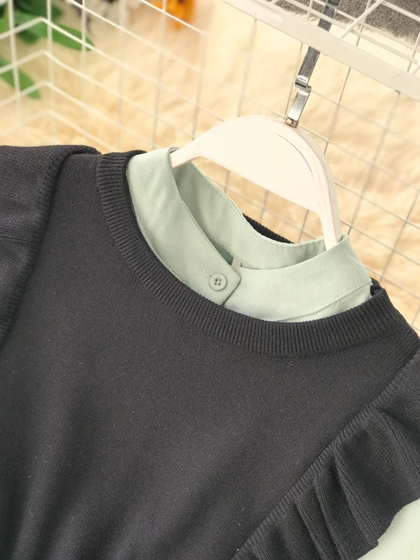 ALPHALMODA модный жилет с поясом+ платье с длинными рукавами комплект из 2 предметов, однобортное платье-рубашка, вязальный резервуар, Женский Повседневный осенний комплект