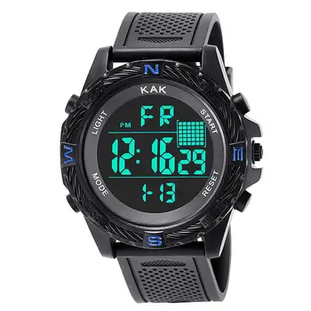 

KAK Unisex Electronic Watch Men Women Students Adjustable Strap Backlight Big Dial Sports Digital Wristwatch relogio-masculino