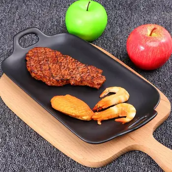 

Kitchen Ceramic Baking Pan Nonstick Cake Plate Simple Ovenware Food Serving Tray With Double Handle For Home Restaurant