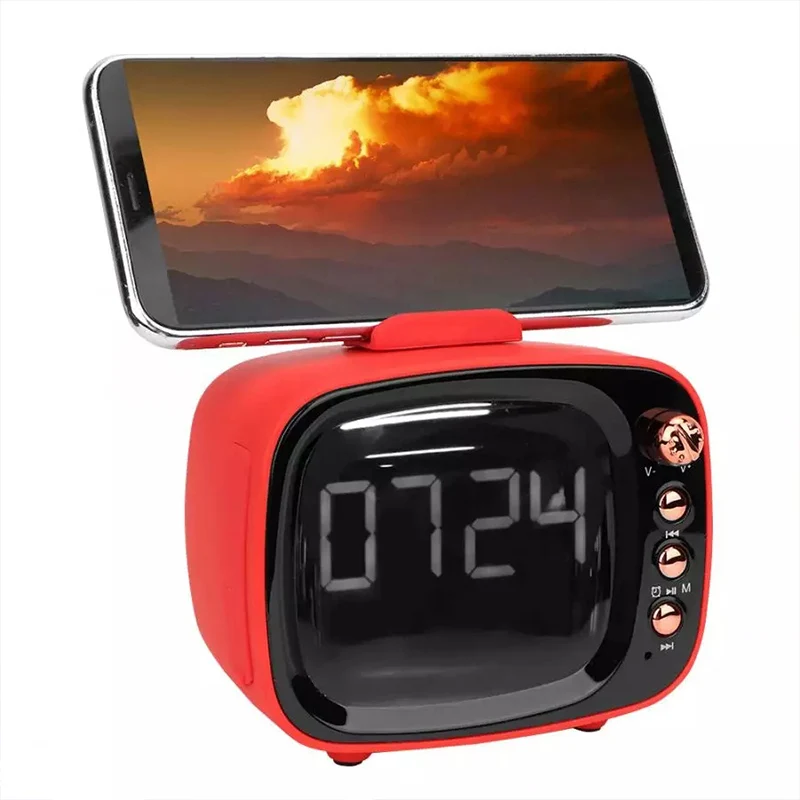 Беспроводной Bluetooth динамик будильник держатель мобильного телефона мини аудио
