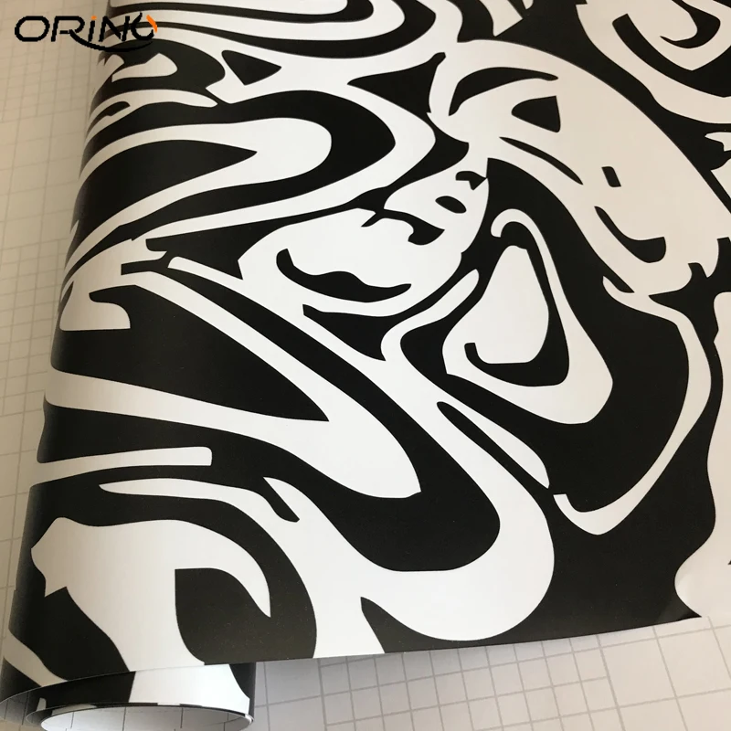 Black White Camouflage Vinyl Film Wrap-4
