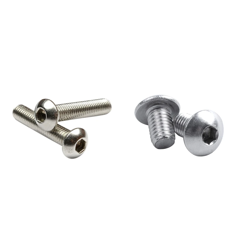 

80Pcs Stainless Steel Button Head Screw, Hex Socket Bolts Type:M5 / 5Mm Bolt - 50Pcs M5 X 8Mm & 30Pcs M5 X 10Mm