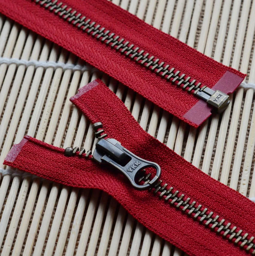 Metal zinc alloy ykk zipper 5 green bronze single zipper open 50 100cm