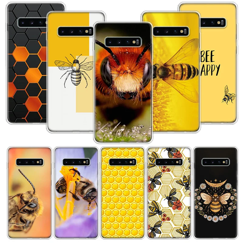 Чехол с золотой сотовой Пчелкой для Samsung Galaxy A50 A70 A30 A20E A10 A40 A51 A71 M30S A10S A20S A6 A7 A8 A9 + Plus