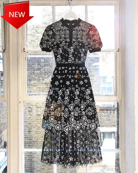 

2020 New arrive black flower dress