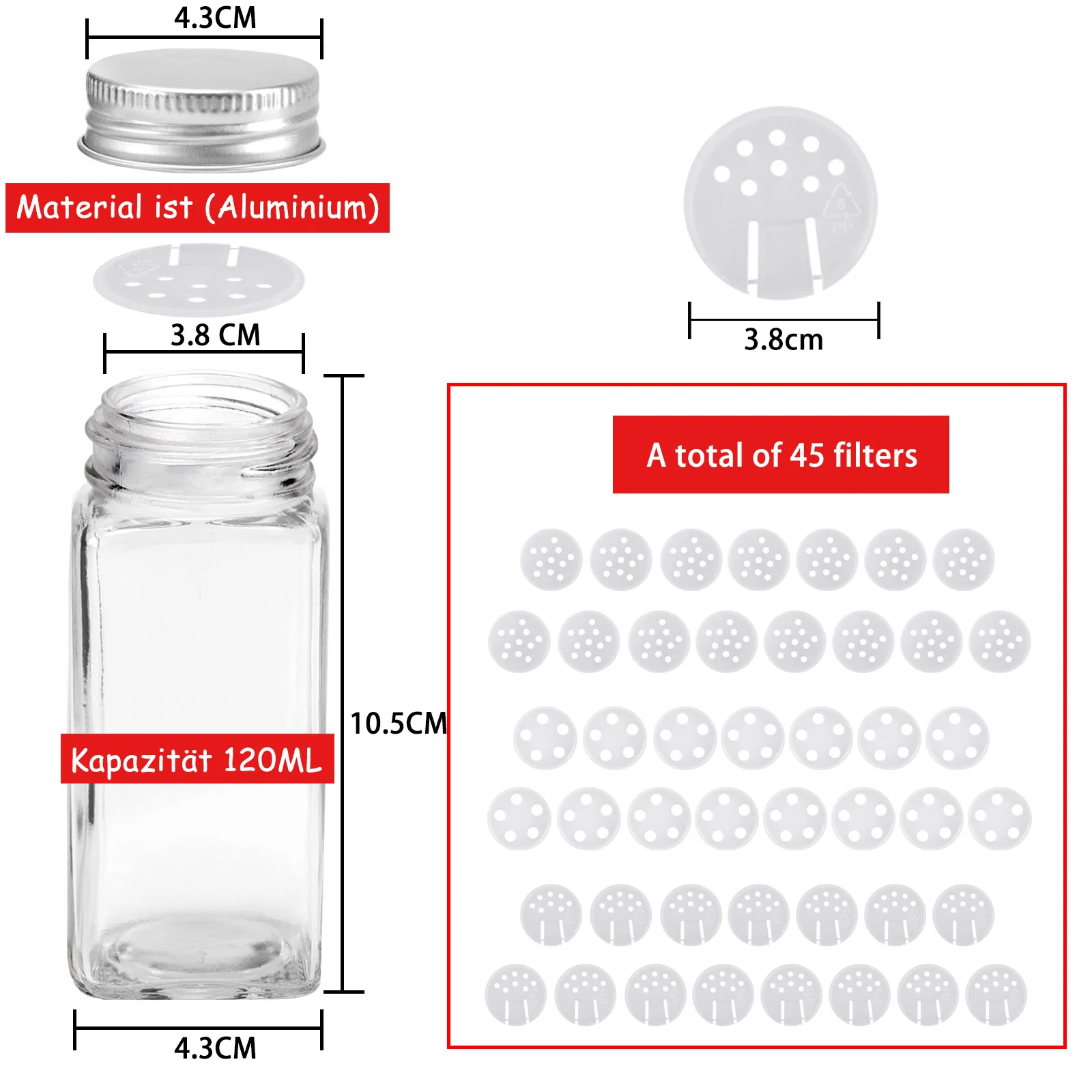 Wholesale Clear Kitchen Seasoning Jar 100ml Square Glass Shaker Spice Jar -  China Glass Spice Jars and Condiment Bottle price