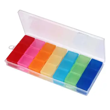 

1pc 7-color Pill Case Box Case Organizer Week Storage Holder Case For Medicine Drug Pill Jewlly Case 7 Day 21 Slot