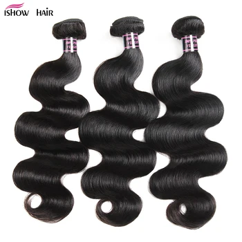 

Ishow Hair Peruvian Body Wave Human Hair Bundles 8-28inch Buy 3 or 4 Bundles Hair Natural Color Non Remy 1 Piece Hair Extension