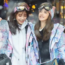 Водонепроницаемый лыжный костюм женские толстые теплые уличные спортивные куртки высокое качество женские зимние теплые зимние куртки брюки спортивная одежда