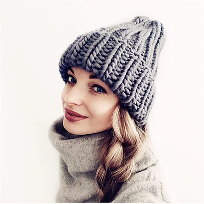 Winter Beanies Causal Knitted Hats Women Fashion Warm Wool Knitted Earmuffs Soft Hats Girls Caps Hot Sale High Quality Beanies