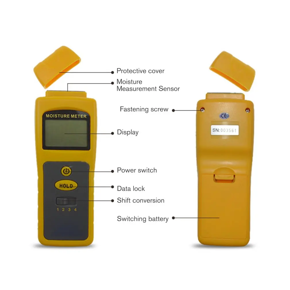 

Building Materials Temperature Moisture Tester Digital Cement Moisture Meter Professional Wood Humidity Hardened Wood Tester