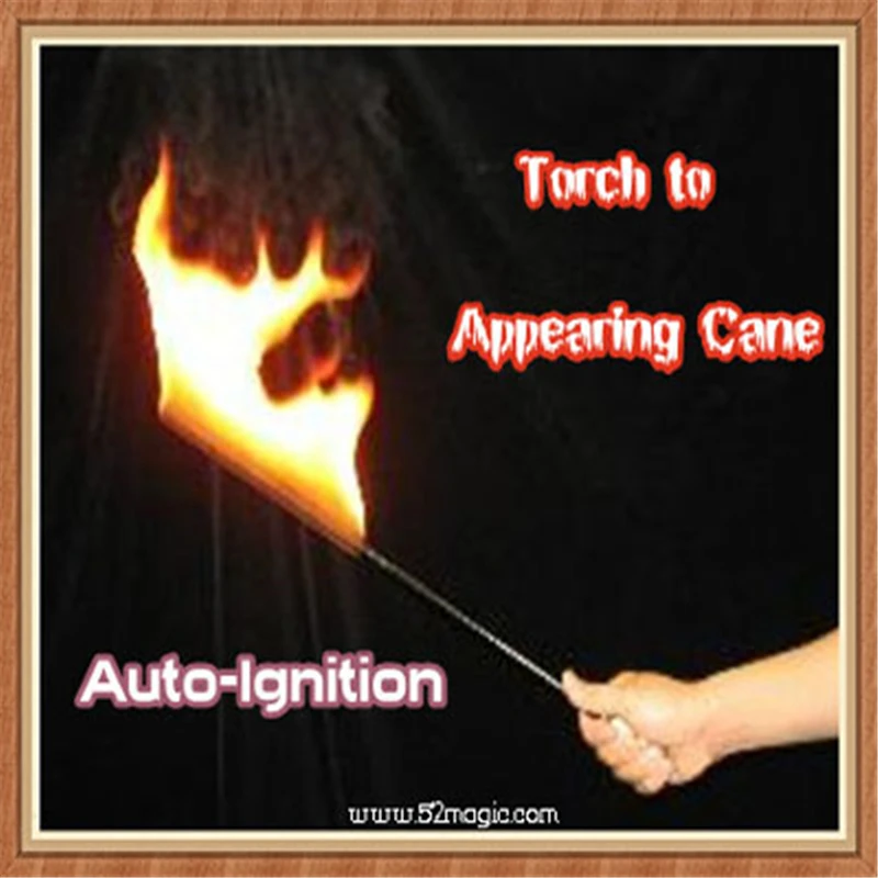 Torch To Appearing Cane (Auto-Ignition) Magic Tricks Silver Flaming Magician Fire Wand Stage Illusion Gimmick Props Comedy | Игрушки и