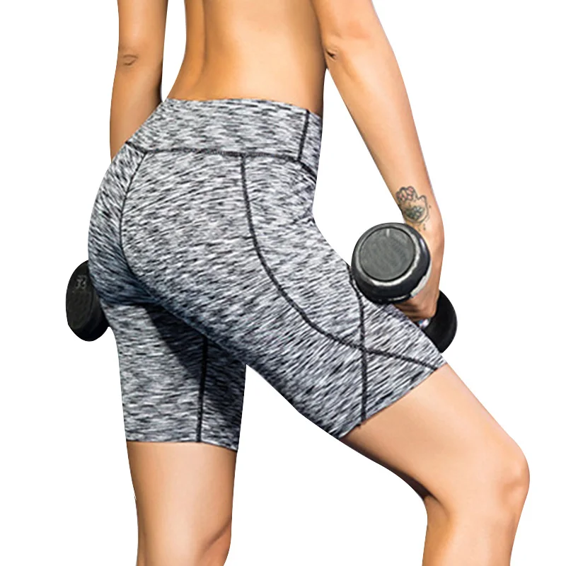 Новые удобные уличные домашние шорты для йоги с боковыми карманами животик контроль тренировки Леггинсы для йоги и бега
