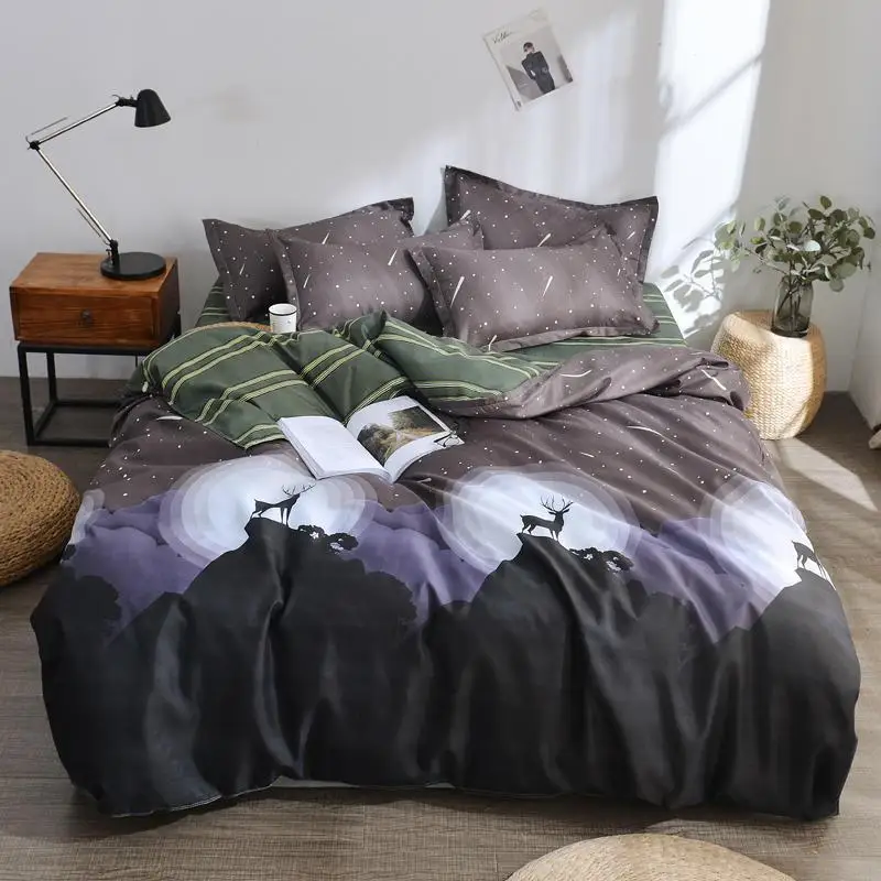 3-4Pcs/Set Bedding Set 25 Style Household Products Aloe Cotton Bed Leaves Animal Modern Sheet Pillowcase &amp Duvet Cover | Дом и сад