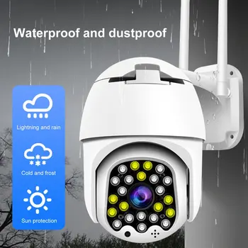 

2020 Waterproof Home Security PTZ IP Camera Two Way Audio Night Vision WiFi Wireless Mini Camera 360 degree Full views Monitor