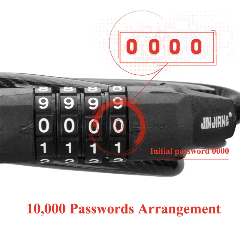 For xiaomi m365 electric scooter password lock steel wire four portable lock head millet shengte hilop fast wheel accessories