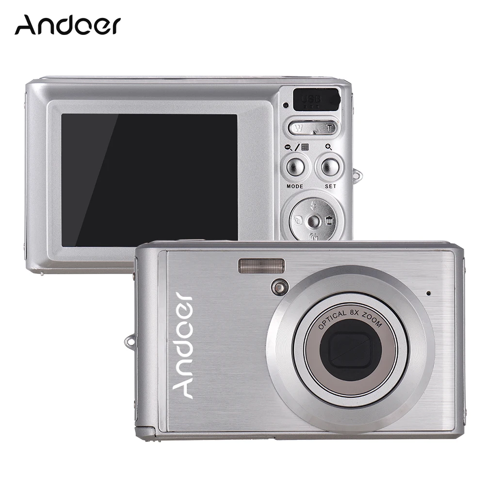 Andoer 20MP 1080P Цифровая видеокамера ЖК-экран с 2 перезаряжаемыми батареями 8X оптический зум анти-встряхивание камеры