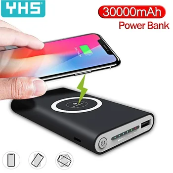 

Wireless Charger Power Bank 30000mAh For iphone samsung Fast Charger Portable Powerbank Mobile Phone Charger For iphone Samsung