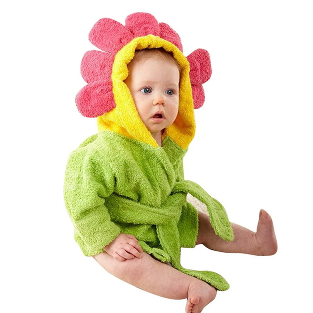 Милое хлопковое детское банное полотенце милая форма животных детское полотенце с капюшоном халат Плащ детское одеяло для новорожденных - Цвет: Sunflower