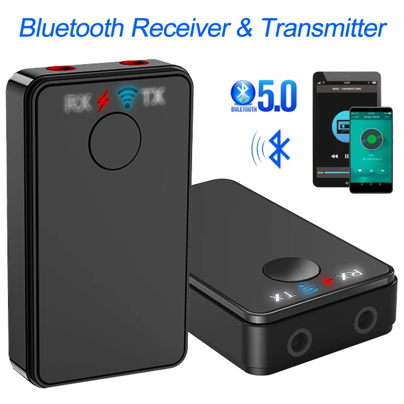 JINSERTA Car Handsfree Bluetooth 5 0 Receiver Transmitter 3 5mm Aux Output Audio Adapter Car Kit for Car TV PC Speaker Headphone