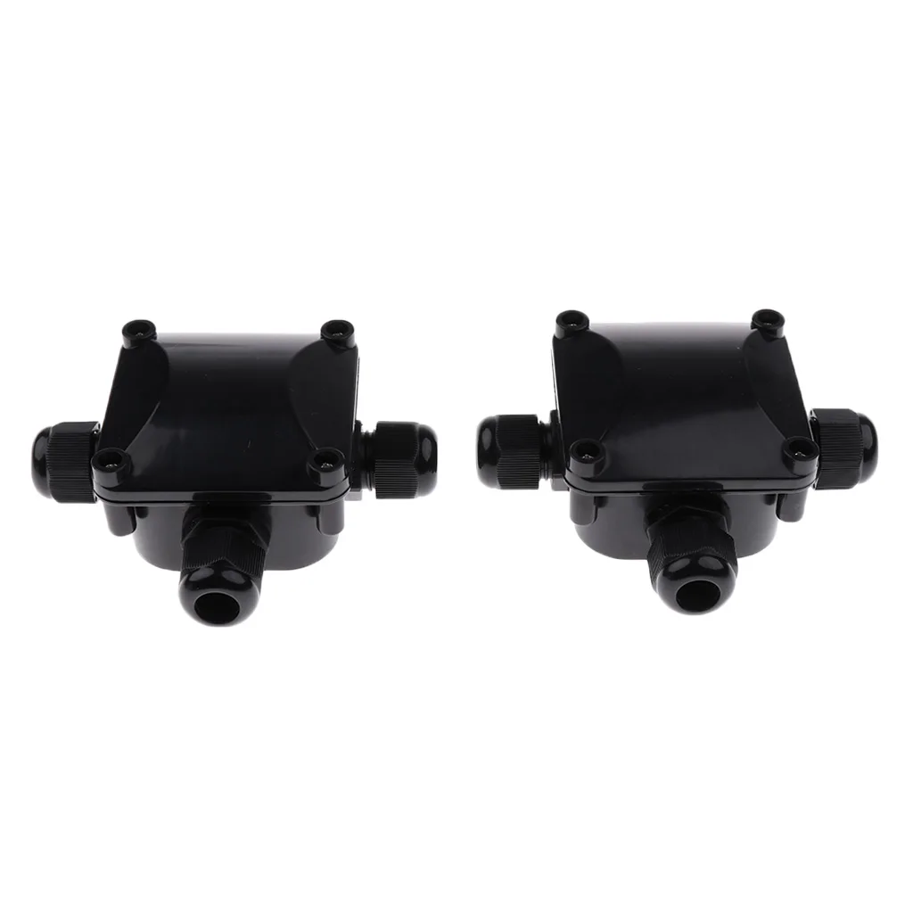 2 Pieces 3 Way IP68 Waterproof Electrical Cable Wire Connector Junction Box