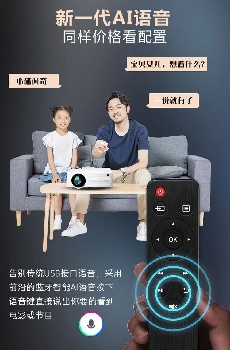 2020 mới Z3 máy chiếu gia đình không dây wifi văn phòng độ nét cực cao 4K0P điện thoại di động nhỏ chiếu tường phòng ngủ - Máy chiếu