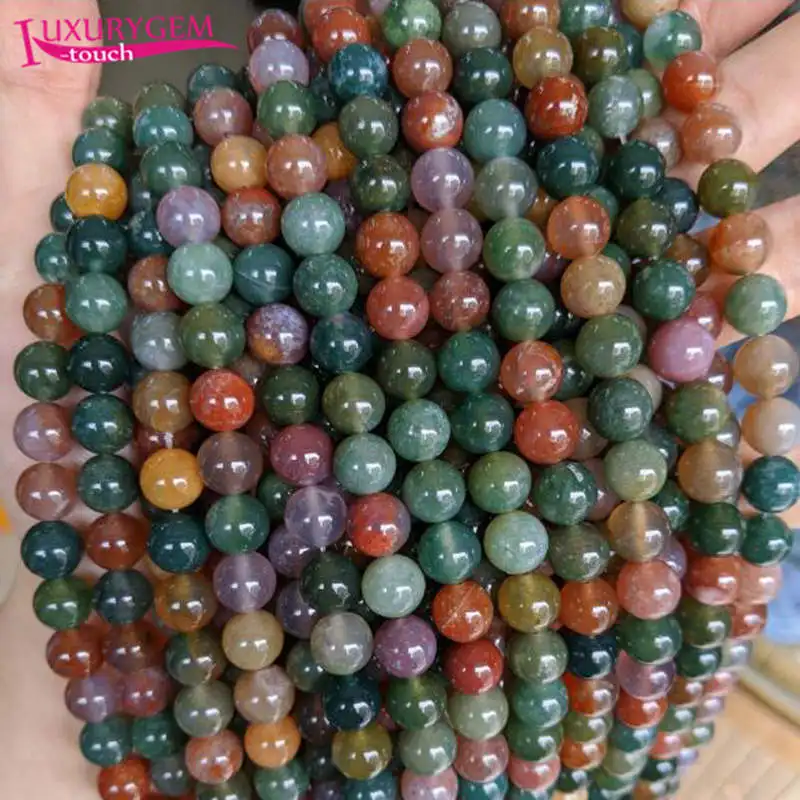

Natural Multicolor Agates Stone Round Shape Loose Spacer Smooth Beads 4/6/8/10mm DIY Jewelry Accessory 38cm sk31