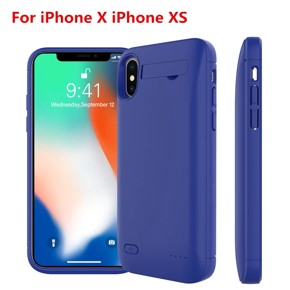 iPhone X iPhone XS Для iPhone 11 11 Pro 11 Pro Max 5 5S SE 5SE 6 6s 7 8 Plus Xr X Xs Max чехол для зарядного устройства 4000 мАч Внешний Аккумулятор Чехол для аккумулятора Funda - Цвет: iPhone X iPhone XS