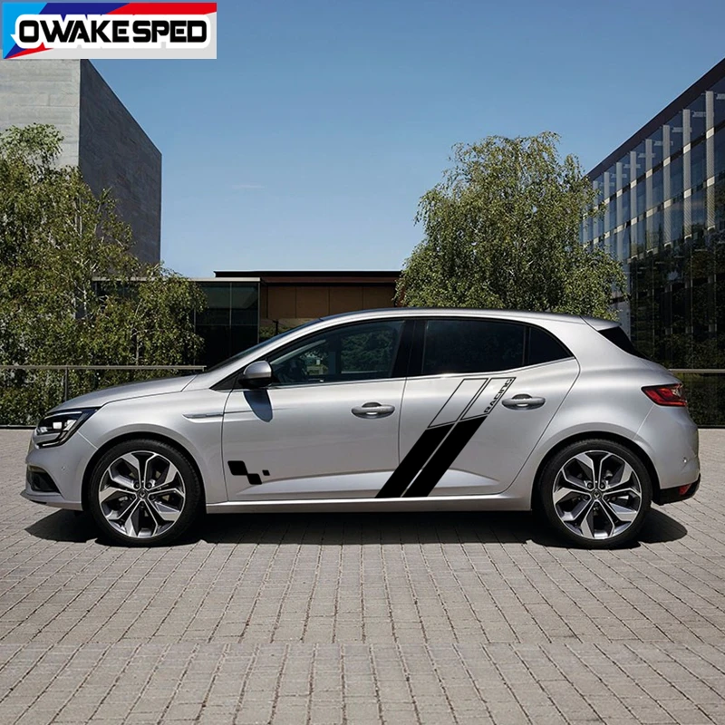 Racing Sport Car Side Stripes Auto Door Body Decor Vinyl Decals Accessories For-Renault Megane RS Trophy 2010-2020 3-5 doors (1)
