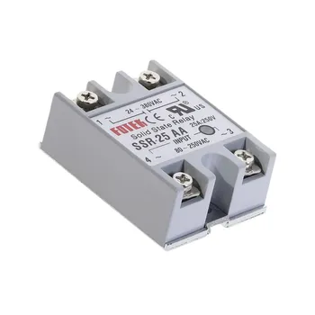 

Single Phase Solid State Relay SSR-25AA 25A AC Control AC 80-250VAC TO 24-380VAC SSR 25AA