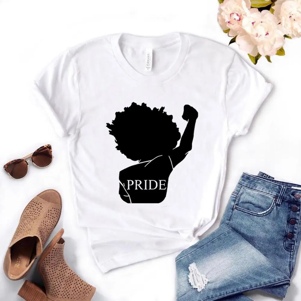 Black pride africa power Print женская футболка хлопок хипстер забавная футболка подарок леди Юн Девушка Топ тройник 6 цветов Прямая поставка ZY-485