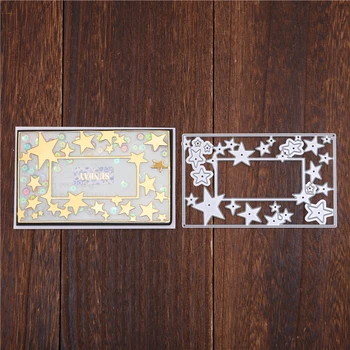 

YaMinSanNiO Stars Frame Metal Cutting Dies Paper Crafts Stencil Punching Templates Diy Scrapbooking Background Embossing Mold