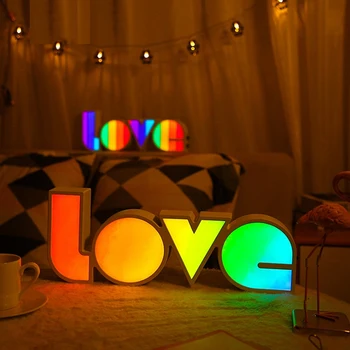 

LED Letter Light Nightlight Colorful Light Up Love Sign Decor Lamp Wedding Valentine's Day Home Decorations