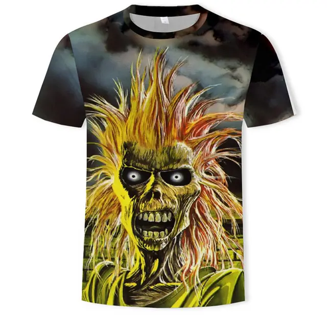 AC DC Heavy Metal Music Cool Classic Rock Band Skull head t-shirts Fashion Rocksir T Shirt Men 3D T-Shirt DJ Tshirt Men’s Shirt