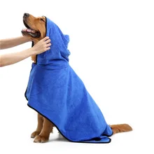 Халат для собак xs-xl ванная для собак полотенце для маленьких средних больших собак 400 г микроволокно суперабсорбирующее