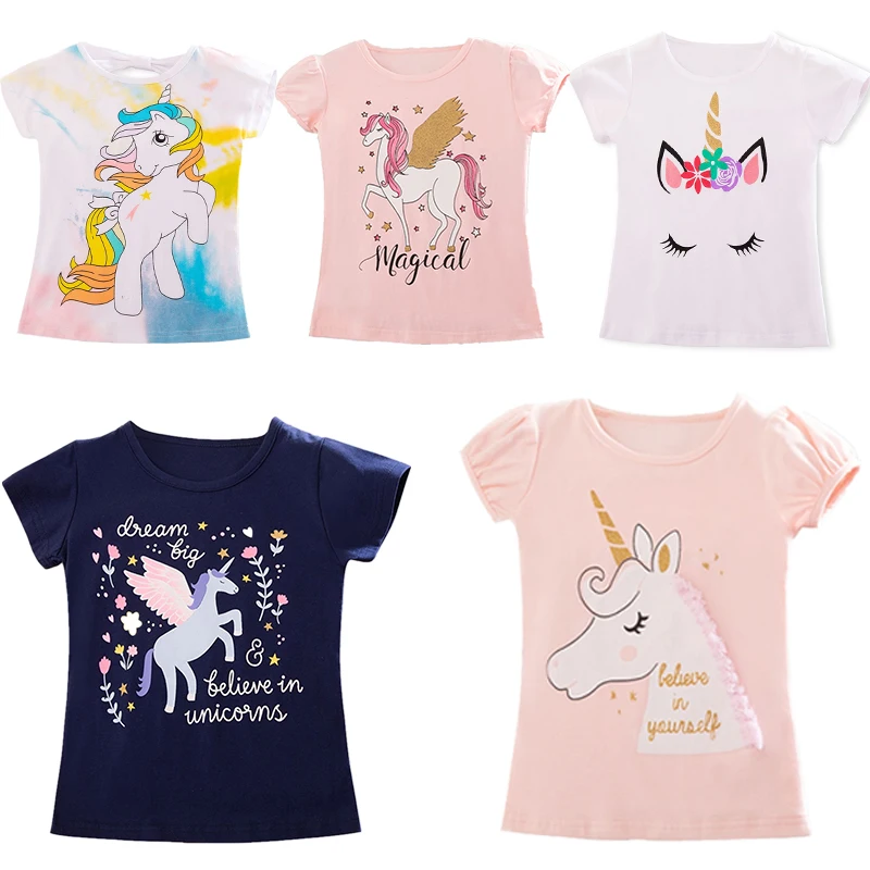 T-Shirt Children Clothing Short Unicorn Party Toddler Girl Baby Boy Kids for Tee-Tops