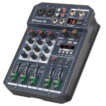

X4 Channel Protable Digital o Mixer Console with DSP Effect Sound Card,Bluetooth, USB, for DJ PC Recording EU Plug