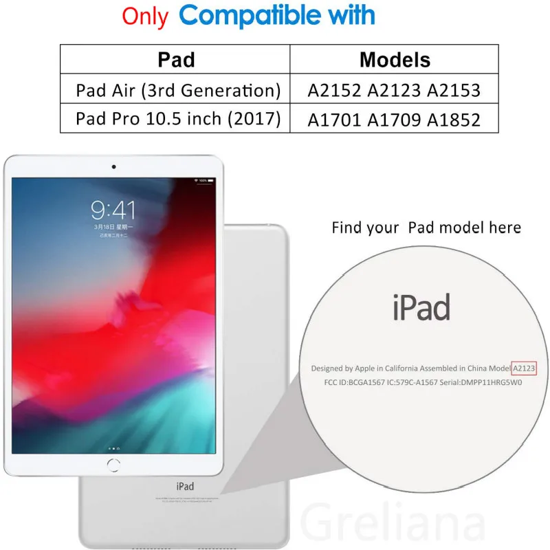 Чехол для iPad Air 3rd Gen 10 5 &quot2019 модель A2152 A2123 A2153 тонкий легкий Магнитный умный