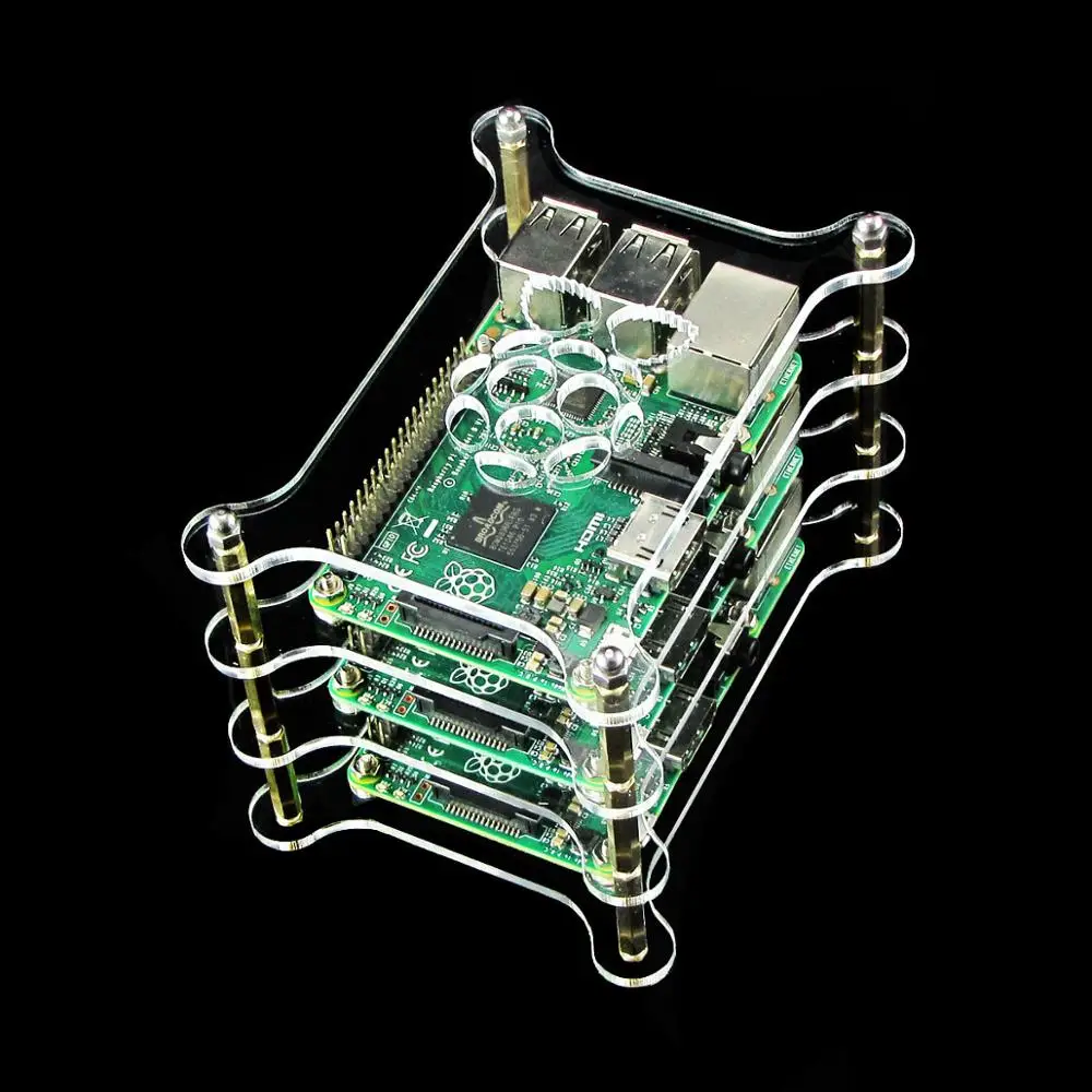 2/3/4/5 слои Raspberry PI 4 Чехол Коробка в заказе будет отправлена Модель B с мультислойным акрилом мульти-ломтик система матриц корпус распределительного шкафа крышка корпуса