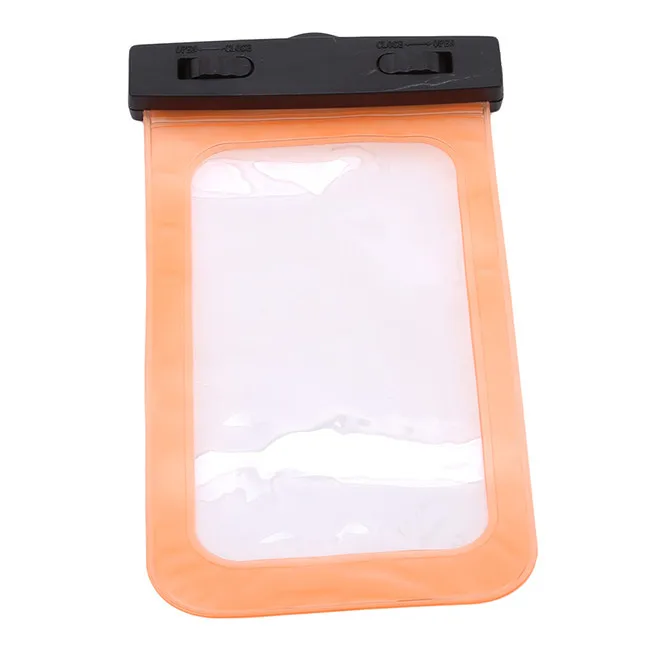 Orange 7 Colors Waterproof Multi-style Valve Type Mini Swimming Bag For Smartphone Touch Screen Bag Phone Care Phone Container - Цвет: Orange
